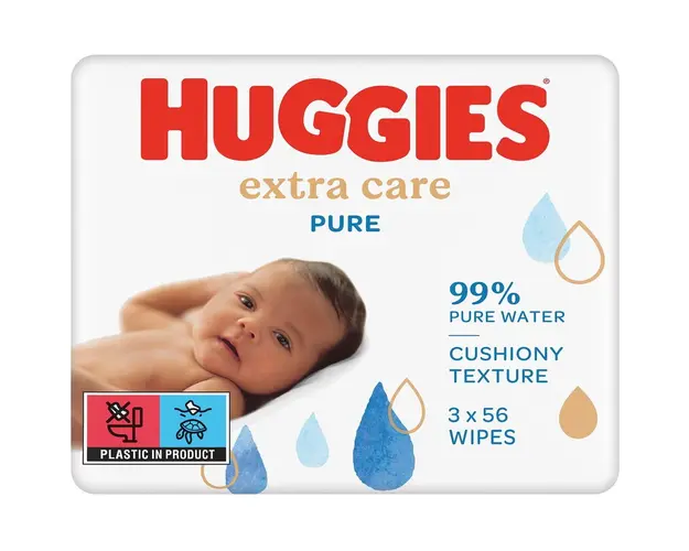 Servetele umede Huggies Pure Extra Care, 3 pachete x 56, 168 buc