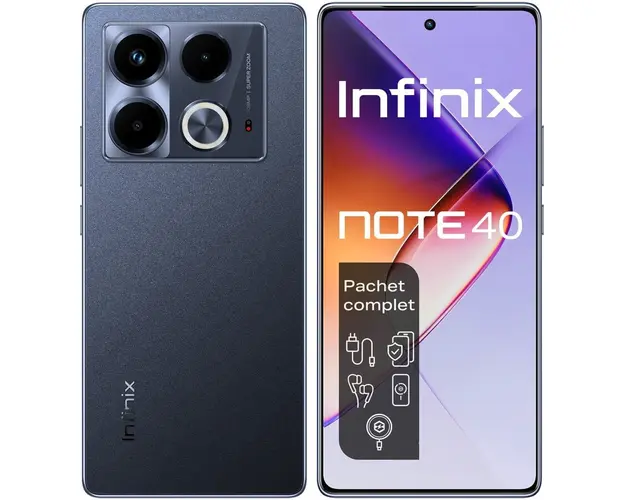 Telefon Mobil Infinix Note 40 Dual Sim 4G 8GB 256GB Obsidian Black