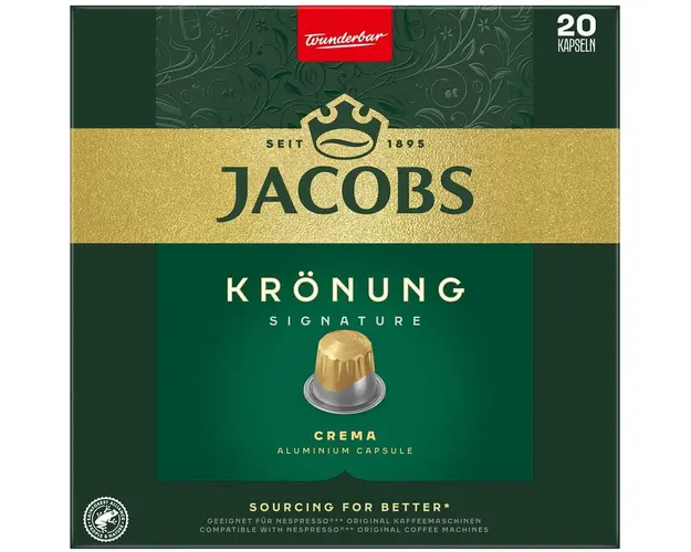 Capsule cafea Jacobs Kronung Crema compatibile Nesspresso,20 capsule,104 g