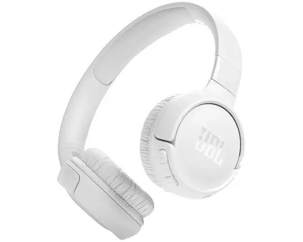 Casti audio wireless on-ear JBL Tune 520BT, JBL Pure Bass Sound, Bluetooth 5.3, Conexiune multi-point, Asistent vocal, Alb