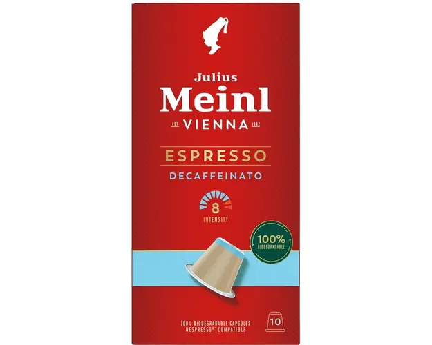 Cafea capsule, decofeinizata, julius Meinl Espresso Decaf, compatibile Nespresso, 10 capsule, 55 gr