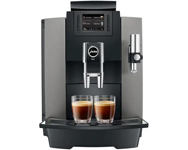 Espressor automat profesional Jura WE8, 1450W, 16 bauturi, 15 bar, Sistem lapte, Dark Inox