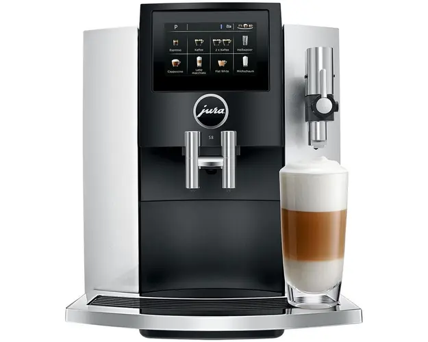 Espressor automat S8 2020 Professional Aroma Moonlight Silver, 1450W, 15 bar, 15 bauturi, sistem lapte, Negru/Argintiu