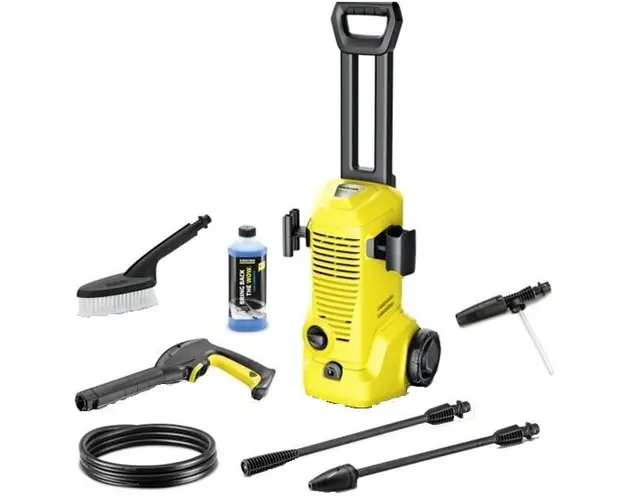 Aparat de spalat cu presiune Karcher K 2 Premium Car, 1400 W, 110 bar, 360 l/h debit, furtun de presiune 4 m, pistol de inalta presiune G 120 Q, set curatare auto: perie pentru spalare, duza pentru spumare, detergent auto 0.5 l