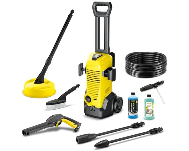 Aparat de spalat cu presiune K 3 Car &amp; Home, 1600 W, 120 bar presiune maxima, 380 l/h debit maxim, pistol de presiune ridicata G120 Q, Home Kit accesoriu pentru curatarea suprafetelor mari T 1, Furtun de presiune 6 m