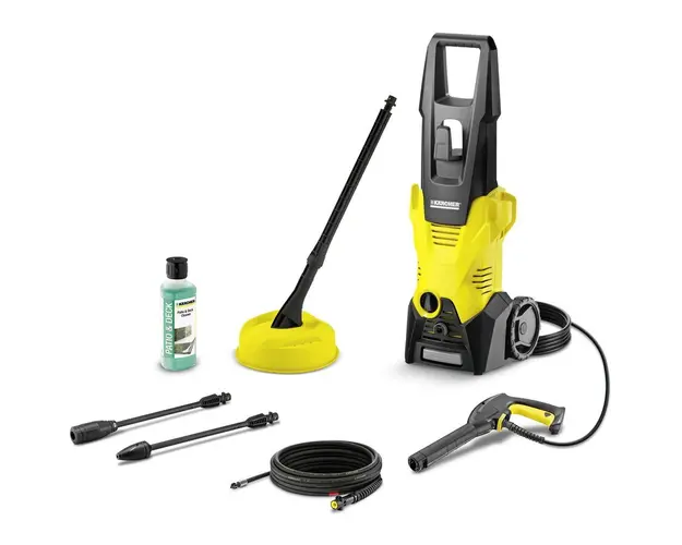 Aparat de spalat cu presiune Karcher K 3 Home&amp;Pipe *EU, 1600 W, presiune 120 bar, 380 l/h debit, include: dispozitiv T1 de curatat terasa + furtun 7.5 m de curatat tevi/burlane + lance vario power jet + lance pentru murdarie grosiera + detergent