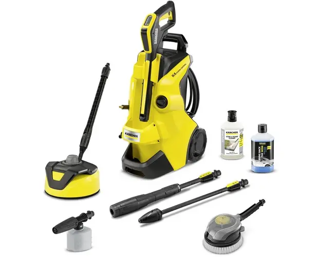 Aparat de spalat cu presiune Karcher K 4 Power Control Car&amp;Home, 1800 W, debit 420 l/h, 130 bar, dispozitiv T 5, detergent 1 l, pistol Power Control G160Q, Lance Vario Power Jet/cu jet rotativ, perie rotativa, sistem spumare 0.3 l , sampon auto 1 l