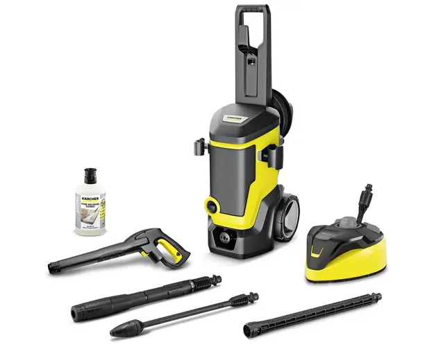 Aparat de spalat cu presiune Karcher K 7 WCM Premium Home, 3000 W, motor racit cu apa, debit max 600 l/h, presiune maxim 180 bar, tambur pentru furtun, dispozitiv pentru curatat suprafete T 7, detergent 1 L 3 in 1 RM 611
