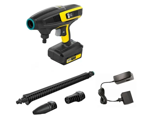 Aparat portabil de spalat cu presiune medie pe acumulator Karcher KHB 6, 18 V, 200 l/h debit, 24 bar, 40C temperatura maxima, accesorii incluse
