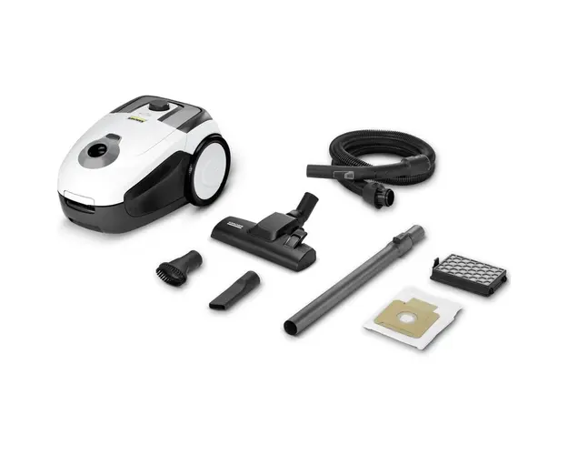 Aspirator cu sac Karcher VC 2, 1.198-035.0, 700W, 2.8 l, Tub telescopic din metal, HEPA 13, accesorii, Alb/Negru