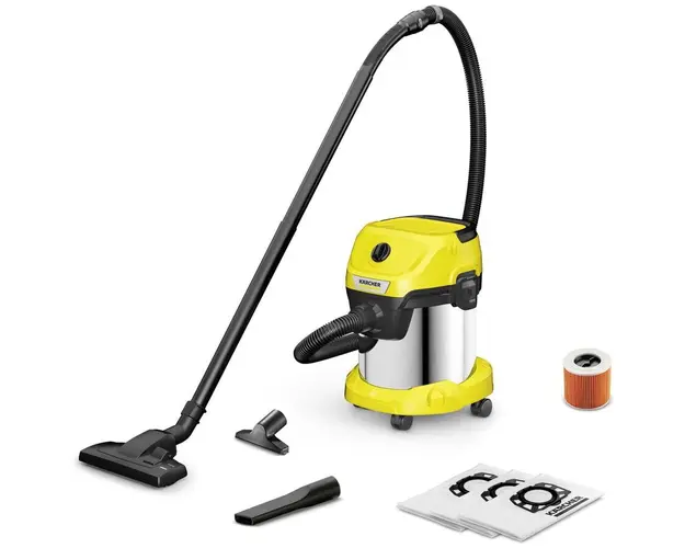 Aspirator multifunctional Karcher WD 3 S V-15/6/20 Home, 1000 W, 15l, otel inoxidabil, accesorii aspirare casa