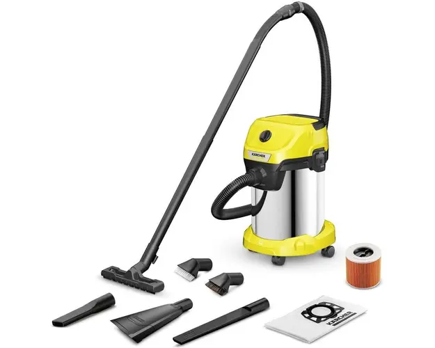 Aspirator multifunctional Karcher WD 3 S V-19/6/20 Car, 1000 W, 19l, otel inoxidabil, accesorii aspirare auto