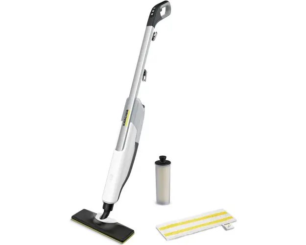 Mop de curatat cu aburi Karcher SC 2 Upright, 1.513-500.0, 1600W, controlul debitului de abur, reglare in doi pasi, in functie de tipul de pardoseala, cartus de detartrare, Alb/Negru