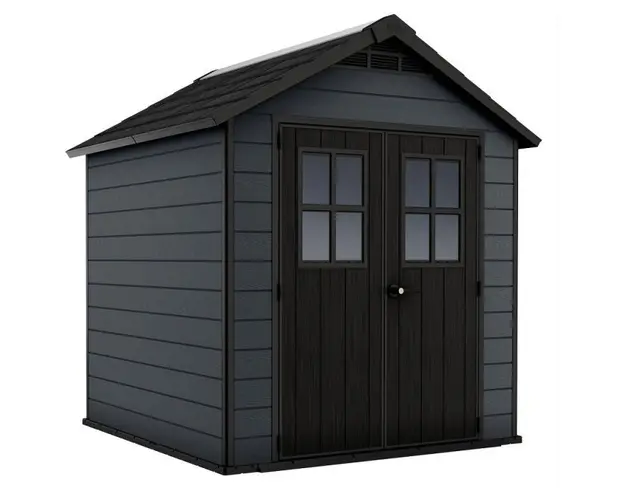 Casuta de gradina Newton 757 gri cu usa dubla