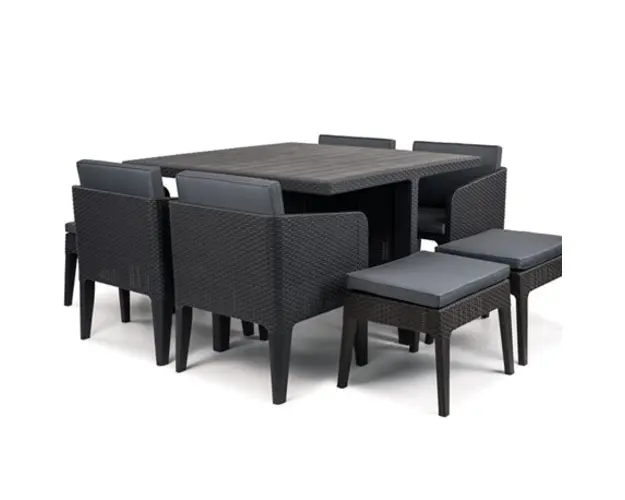 SET MOBILIER GRADINA CURVER COLUMBIA 9 PIESE GRAFIT GRI