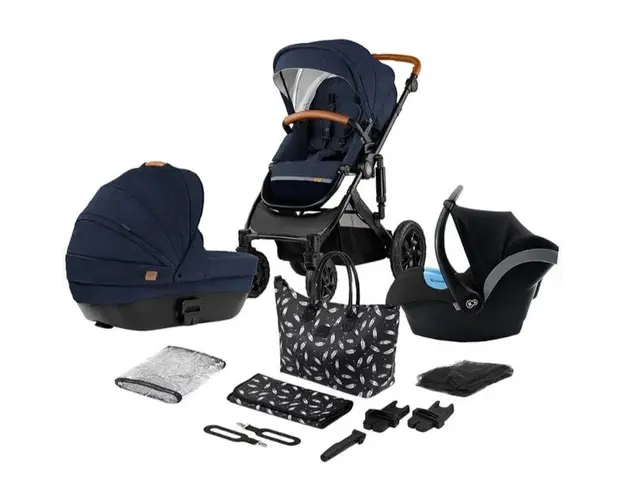 Carucior 3 in 1, sistem de calatorie, Kinderkraft Prime cu scoica Mink Pro, R 129, navy