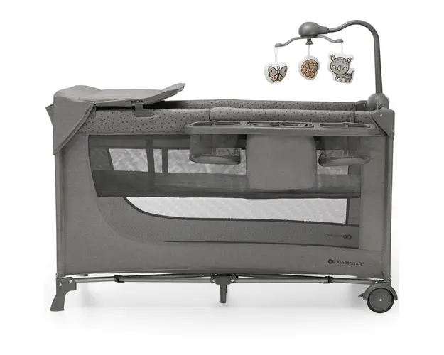 Patut de voiaj bebe cu accesorii, Kinderkraft Joy, dark grey