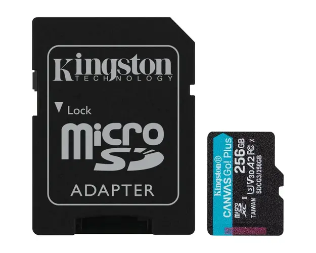 Card de memorie MicroSD Kingston Canvas GO Plus,256GB, Clasa 10, UHS-I, Adaptor inclus