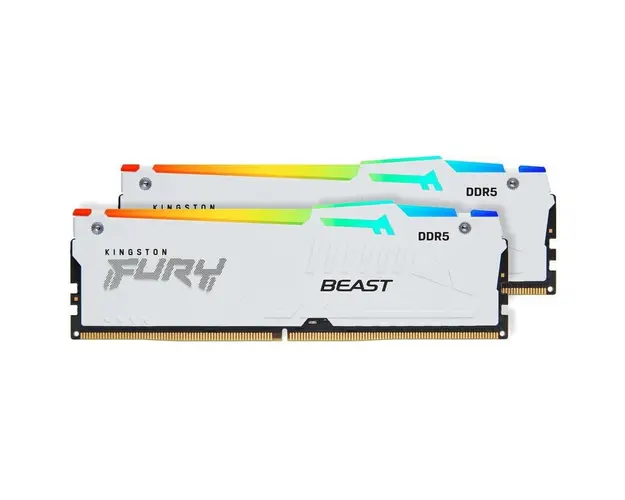Memorie Kingston FURY Beast RGB White 32GB DDR5 6000MHz CL30 Dual Channel Kit