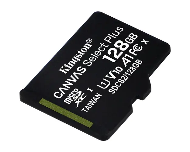 MicroSD Kingston, 128GB, Select Plus, Clasa 10 UHS-I Performance, R: 100 MB/s (fara adaptor)