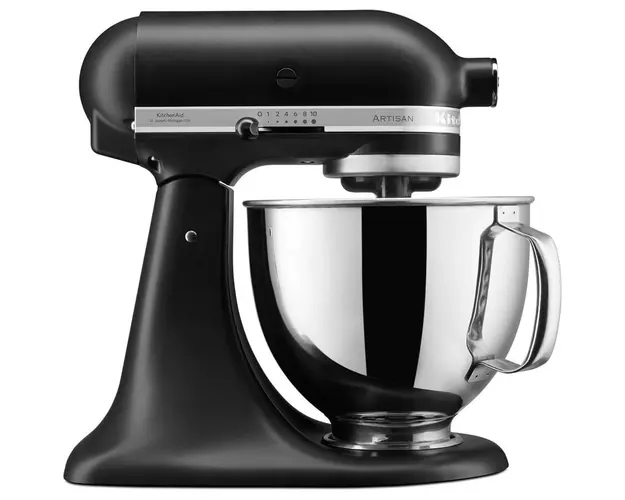 Mixer cu bol KitchenAid Artisan 5KSM125EBM, 300W, 4.8L, Matte Black