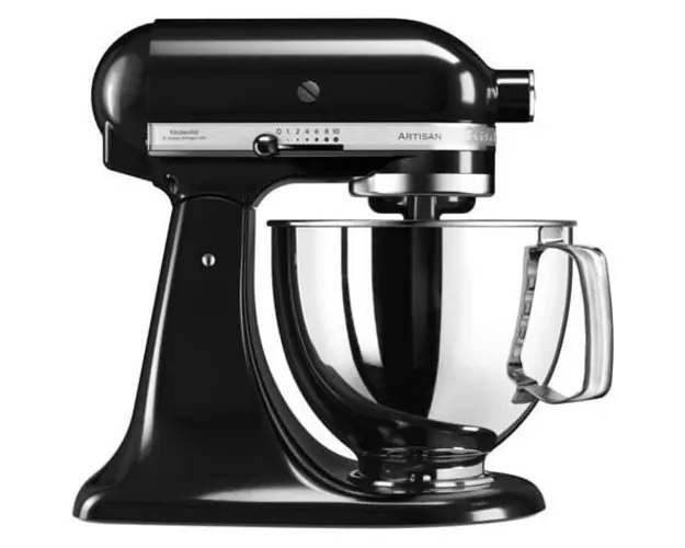 Mixer cu bol KITCHENAID Artisan 5KSM125EOB, 4.8l, 300W, 10 trepte viteza, negru lucios