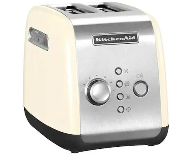 Prajitor de paine KitchenAid Almond Cream 5KMT221EAC, 1100W, 2 sloturi, Crem
