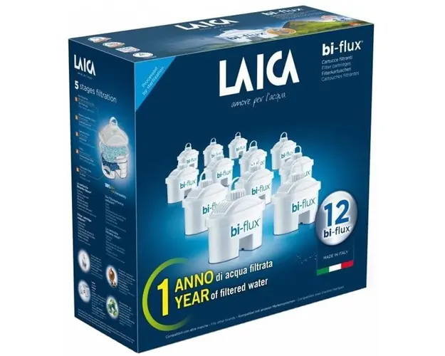 Set filtre de apa, Laica, Bi Flux, Suficient pentru 1 an, 12 buc