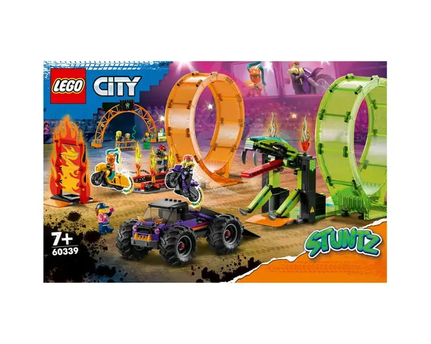 LEGO® City - Arena de cascadorii cu doua bucle 60339, 598 piese