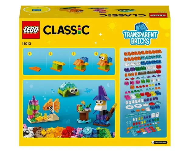 LEGO Classic - Caramizi transparente creative 11013, 500 piese