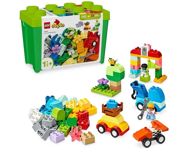 LEGO® DUPLO Classic - Cutie-caramida cu masinute si camioane 10439, 80 piese