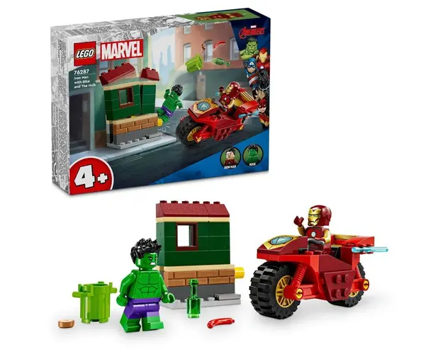 LEGO® Marvel - Iron Man cu motocicleta si Hulk 76287, 68 piese
