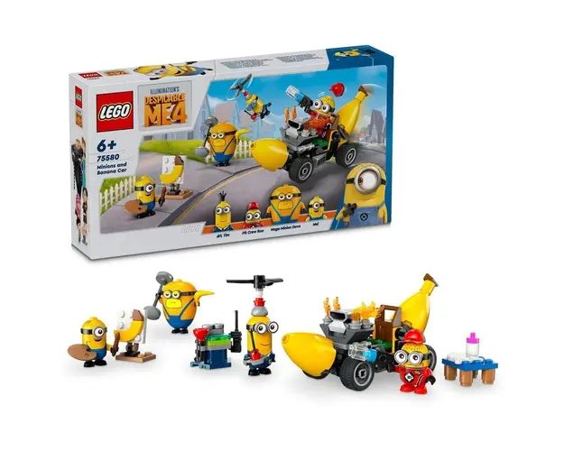 LEGO® Minions - Despicable Me - Minionii si masina-banana 75580, 136 piese