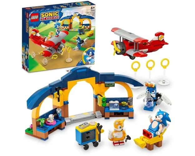 LEGO® Sonic - Atelierul lui Tails si avion Tornado 76991, 376 piese