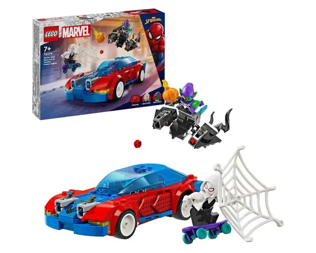 LEGO® Super Heroes - Masina de curse a Omului Paianjen vs Venom Green Goblin 76279, 227 piese