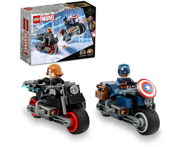 LEGO® Super Heroes - Motocicletele lui Black Widow si Captain America 76260, 130 piese