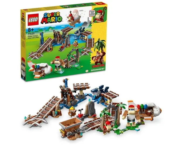 LEGO® Super Mario - Set de extindere - Plimbarea cu vagonetul minier a lui Diddy Kong 71425, 1157 piese