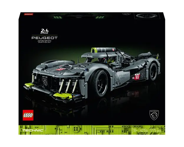 LEGO® Technic - PEUGEOT 9X8 24H Le Mans Hybrid Hypercar 42156, 1775 piese