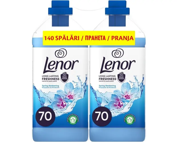 Pachet Balsam de rufe Lenor Spring Awakening, 2x70 spalari, 2x1.75 L