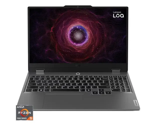 Laptop Gaming Lenovo LOQ 15ARP9 cu procesor AMD Ryzen™ 5 7235HS pana la 4.2GHz, 15.6 Full HD, IPS, 144Hz, 24GB DDR5, 1TB SSD, NVIDIA® GeForce RTX™ 3050 6GB GDDR6, No OS, Luna Grey