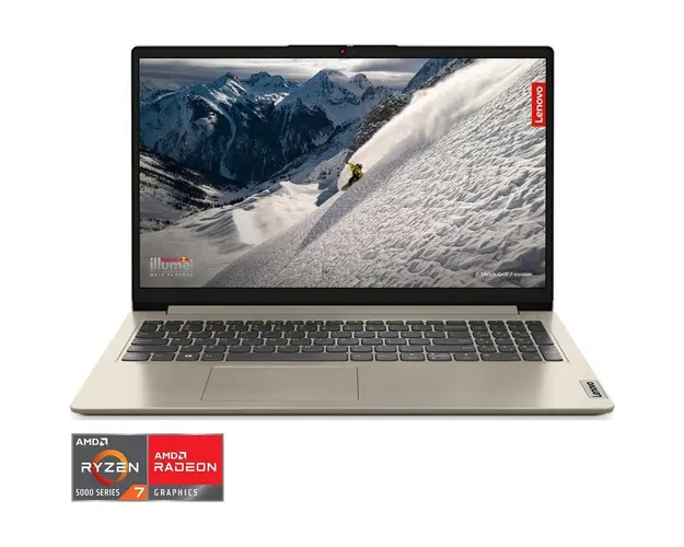 Laptop Lenovo IdeaPad 1 15ALC7 cu procesor AMD Ryzen™ 7 5700U pana la 4.3GHz, 15.6, Full HD, IPS, 16GB DDR4, 1TB SSD, AMD Radeon™ Graphics, No OS, Sand