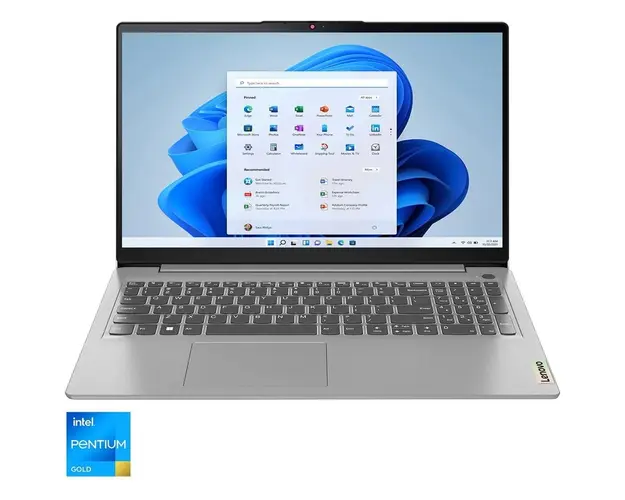 Laptop Lenovo IdeaPad 1 15IAU7 cu procesor Intel® Pentium® Gold 8505 pana la 4.4GHz, 15.6, Full HD, 4GB DDR4, 128GB SSD, Intel® UHD Graphics, Windows® 11 Home in S mode, Cloud Grey