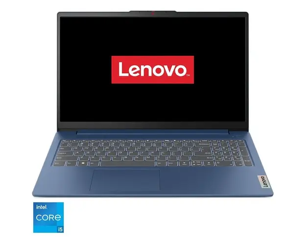 Laptop Lenovo IdeaPad Slim 3 15IAH8 cu procesor Intel® Core™ i5-12450H pana la 4.4 GHz, 15.6, Full HD, IPS, 8GB, 512GB SSD, Intel® UHD Graphics, No OS, Abyss Blue