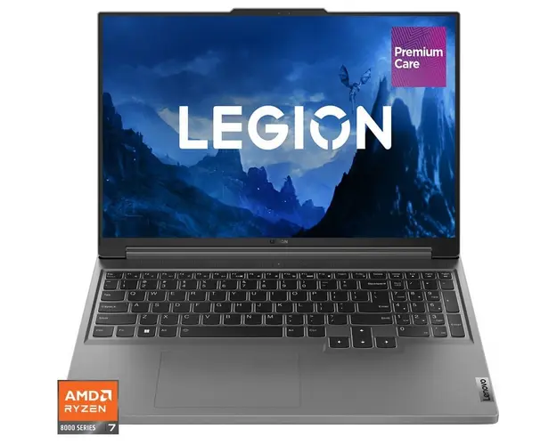 Laptop Lenovo Legion Slim 5 16AHP9 cu procesor AMD Ryzen™ 7 8845HS pana la 5.1GHz, 16 WQXGA, IPS, 165Hz, 16GB DDR5, 512GB SSD, NVIDIA® GeForce RTX™ 4070 8GB GDDR6, No OS, Luna Grey
