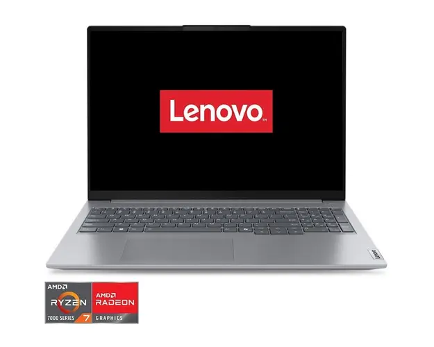 Laptop Lenovo ThinkBook 16 G7 ARP cu procesor AMD Ryzen™ 7 7735HS pana la 4.75GHz, 16 WUXGA, IPS, 16GB DDR5, 512GB SSD, AMD Radeon™ 680M Graphics, No OS, Arctic Grey, 3y on-site Premium Care