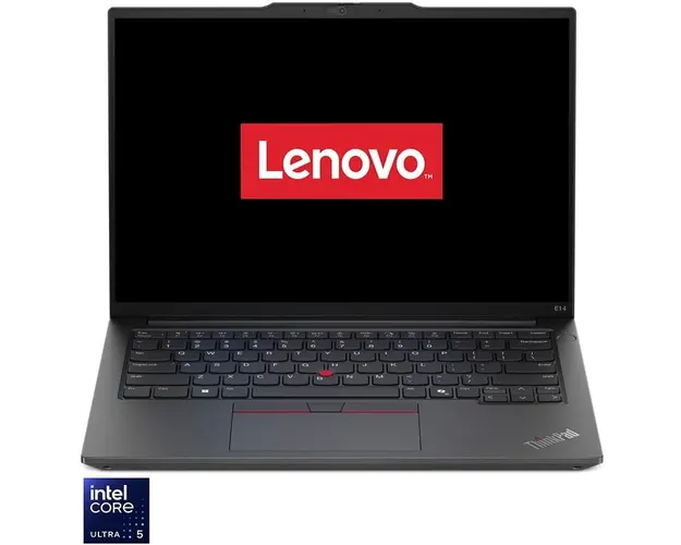 Laptop Lenovo ThinkPad E14 Gen 6 procesor Intel Core Ultra 5 125U pana la 4.3 GHz, 14, WUXGA, IPS, 16GB DDR5, 512GB SSD, Intel® Graphics, No OS, Black, 3Y Onsite upgrade