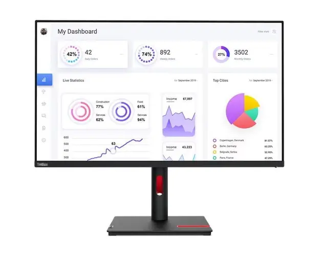 Monitor LED Lenovo ThinkVision T32p-30 31.5 inch UHD IPS 4 ms 60 Hz USB-C