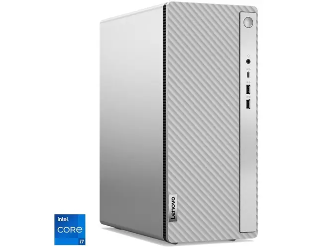 Sistem Lenovo IdeaCentre Tower 14IRR9 cu procesor Intel® Core™ i7-14700 pana la 5.4 GHz, 16GB DDR5, 1TB SSD M.2 2280 PCIe® 4.0x4 NVMe®, Intel® UHD Graphics 770, No OS, Cloud Grey