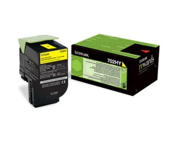 Lexmark 702HY Yellow High Yield Return Program Toner Cartridge