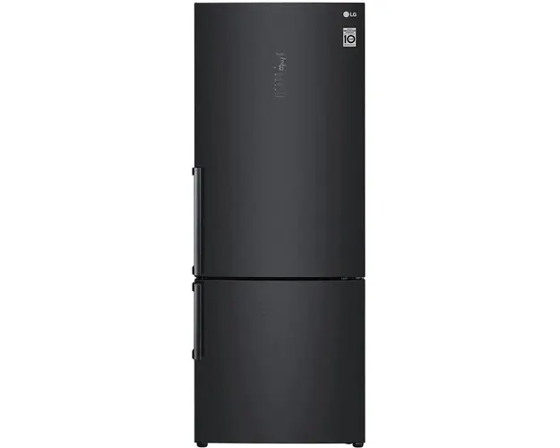 Combina frigorifica LG GBB569MCAMB, 451 Litri, Clasa E, No Frost, No Frost, Compresor Smart Inverter, Door Cooling, Fresh balancer, ThinQ WiFi, H 185 cm, Negru